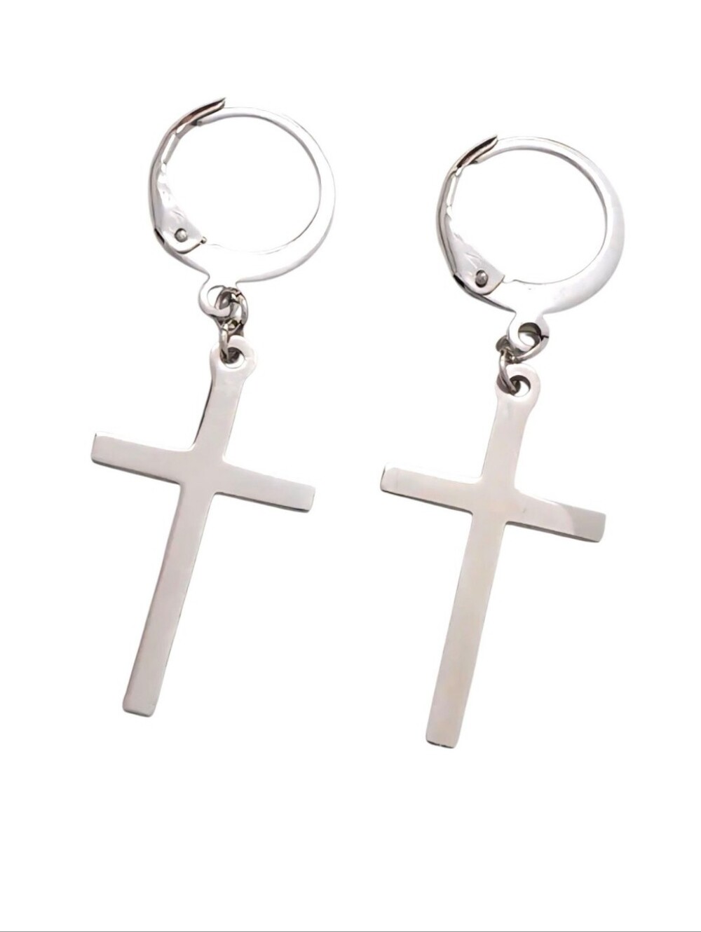 Cross Hoop Dangle Earrings